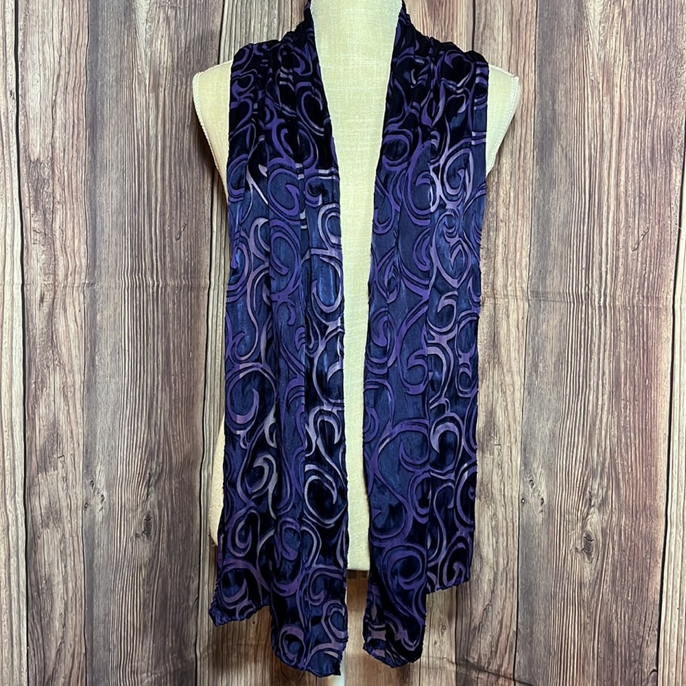 Semi-sheer Purple Fashion Scarf